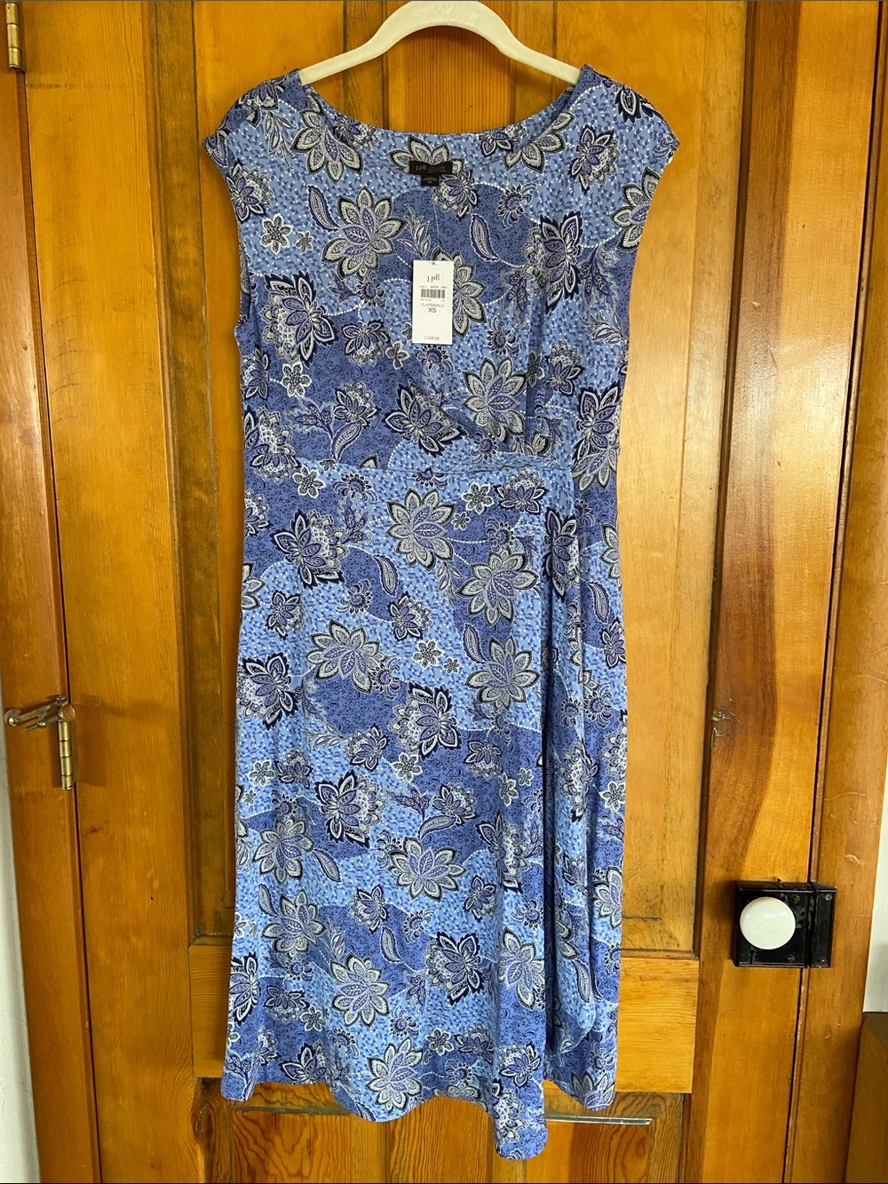 J. Jill Lilac Floral Scoop-Neck Midi Dress